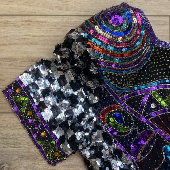 Vintage‎ Beaded Cocktail Mini Dress - Picture 3 of 16